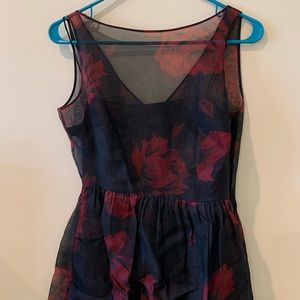 Ann Taylor Silk Rose Floral A-Line Dress Size 2P